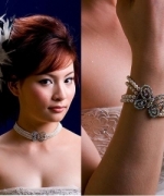 swarovski 珍珠亮彩蝴蝶頸飾手環